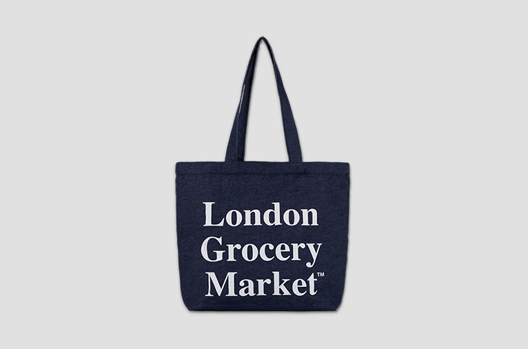 [런던그로서리마켓] Cotton Market Bag (Denim) (3차입고)
