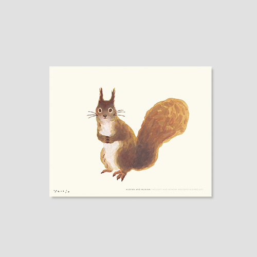 3차입고*[후긴앤무닌] Mini 포스터 - Squirrel
