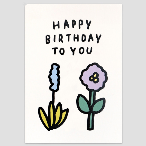 [제로퍼제로] 프레스 카드 - 꽃1 생일축하